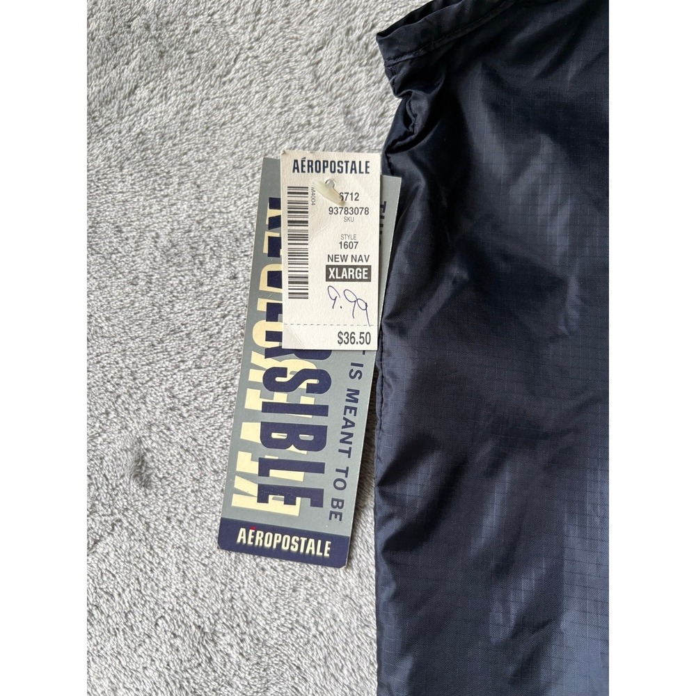 Vintage Y2K Aeropostale Reversible Vest XL Blue Mesh Ripstop Gorpcore NWT NOS - Picture 7 of 10